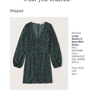 Abercrombie Long Sleeved V Neck Dress